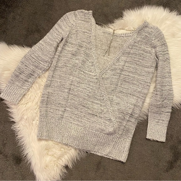 Dynamite Light Gray Open Back Women's Sweater - Picture 2 of 8